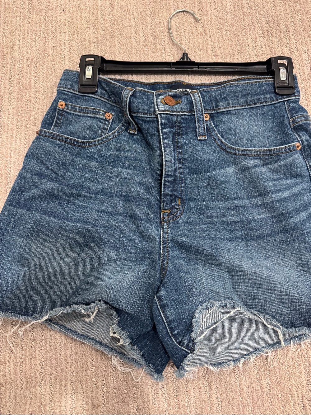 J. Crew Distressed Raw-Hem Denim Shorts - Blue